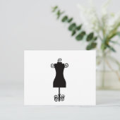 Zwart-witte Mode Dress Mannequin Briefkaart (Staand voorkant)
