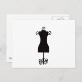 Zwart-witte Mode Dress Mannequin Briefkaart (Voorkant / Achterkant)