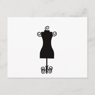Zwart-witte Mode Dress Mannequin Briefkaart