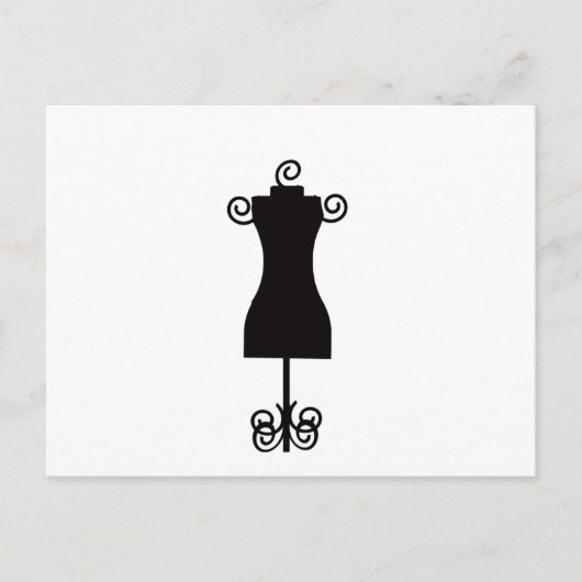 Zwart-witte Mode Dress Mannequin Briefkaart (Voorkant)