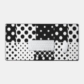 Zwart Witte Mode Stippen Stijl Design Bureaumat (Keyboard & Muis)