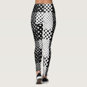 Zwart Witte Mode Stippen Stijl Design Leggings (Achterkant)