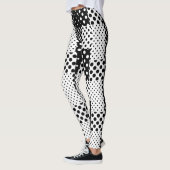Zwart Witte Mode Stippen Stijl Design Leggings (Links)