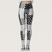 Zwart Witte Mode Stippen Stijl Design Leggings (Voorkant)