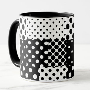 Zwart Witte Mode Stippen Stijl Design Mok