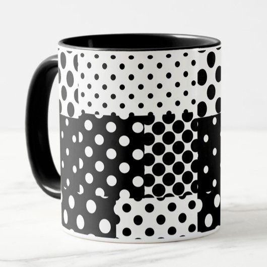 Zwart Witte Mode Stippen Stijl Design Mok