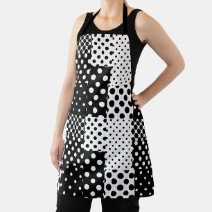 Zwart Witte Mode Stippen Stijl Design Schort