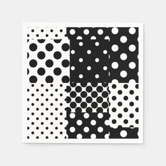 Zwart Witte Mode Stippen Stijl Design  Servet (Voorkant)