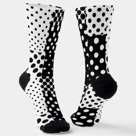 Zwart Witte Mode Stippen Stijl Design Sokken
