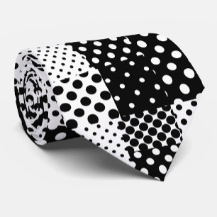 Zwart Witte Mode Stippen Stijl Design Stropdas