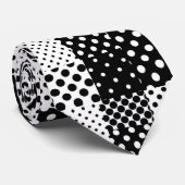 Zwart Witte Mode Stippen Stijl Design Stropdas (Opgerold)