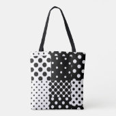 Zwart Witte Mode Stippen Stijl Design Tote Bag (Achterkant)
