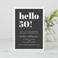 Zwart Witte Moderne 50e Schelp Verjaardagsfeest
