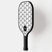 Zwart Witte Moderne Aangepaste Monogram Dink Pickleball Paddle (Links)
