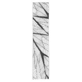 Zwart-witte, moderne Abstracte geometrische blader Korte Tafelloper (Voorkant)