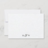 Zwart-witte, moderne bladetalige bruiloft RSVP kaartje (Achterkant)