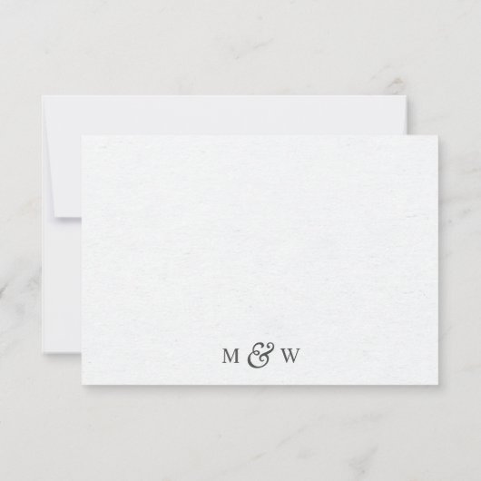 Zwart-witte, moderne bladetalige bruiloft RSVP kaartje (Achterkant)