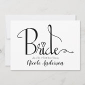 Zwart Witte Moderne Chic Bruid Bruiloft Feest Kaart (Voorkant)