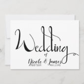 Zwart Witte Moderne Chic Minimalistische Trouw Kaart (Voorkant)