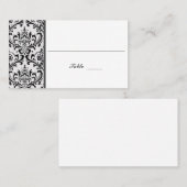 Zwart-witte moderne Damask | Weddenschap Plaatskaartje (Voorkant / Achterkant)
