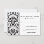 Zwart-witte moderne Damask | Weddenschap RSVP Kaartje (Voorkant)