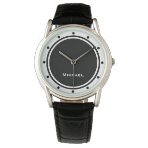 Zwart-witte Moderne Elegante Eenvoudige Horloge