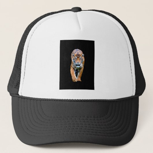 Zwart-witte moderne elegante Pop Trucker Pet (Voorkant)