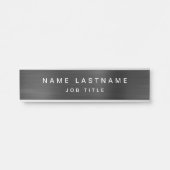 Zwart-witte, moderne, elegante professionele klas deurbordje (Voorkant)