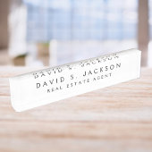 Zwart-witte, moderne, elegante professionele klas naambordje