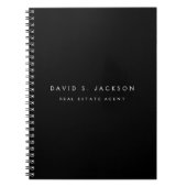 Zwart-witte, moderne, elegante professionele klas notitieboek (Voorkant)