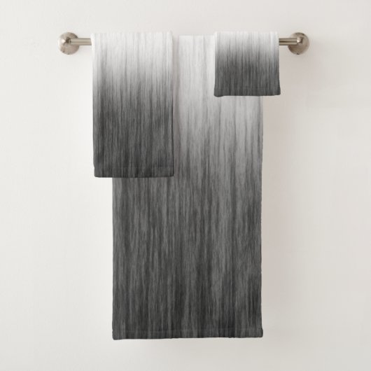 Zwart Witte Moderne Gauze Geblendeerde Textuur Bad Handdoek (Insitu)