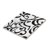 Zwart-witte moderne geometrische kunstpatrooncurve tegeltje (Zijkant)