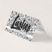 Zwart-witte moderne, getekende bloemen visitekaartje (Voorkant)