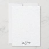 Zwart-witte, moderne grafische bladbruiloft kaart (Achterkant)