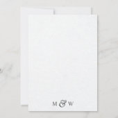 Zwart-witte, moderne grafische bladbruiloft save the date (Achterkant)