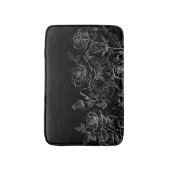 Zwart-witte moderne grafische Rozen Badmat (Voorkant Verticaal)