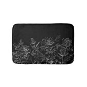 Zwart-witte moderne grafische Rozen Badmat (Voorkant)