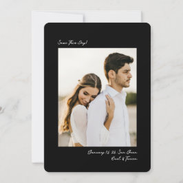 Zwart Witte Moderne Insta Foto Film Eenvoudige Huw Save The Date