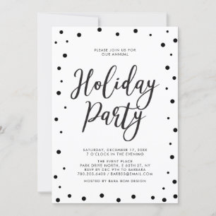 Zwart & Witte Moderne Kerstvakantie Feest Kaart