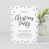 Zwart & Witte Moderne Kerstvakantie Feest Kaart (Staand voorkant)