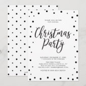 Zwart & Witte Moderne Kerstvakantie Feest Kaart (Voorkant / Achterkant)