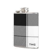 Zwart Witte Moderne Plaid Beginletters Preppy Chic Heupfles (Links)
