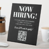 Zwart Witte Moderne QR-code Nu Werving Reclamebord Met Voetstuk (Insitu)