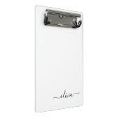 Zwart Witte Moderne Script Meisjesachtige Monogram Mini Klembord (Schuin)