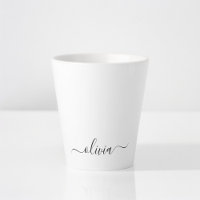Zwart Witte Moderne Script Vrouwelijk Monogram Naa