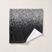 Zwart Witte Moderne Script Vrouwelijke Monogram Na Bad Handdoek (Wasdoekje)