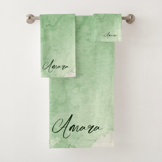 Zwart Witte Moderne Script Vrouwelijke Monogram Na Bad Handdoek (Insitu)