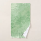 Zwart Witte Moderne Script Vrouwelijke Monogram Na Bad Handdoek (Handdoek)