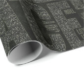 Zwart Witte Moderne Typografie Kerstcadeau Cadeaupapier (Rol Hoek)