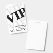 Zwart Witte Moderne VIP-evenement Badge (Voor- en achterkant)